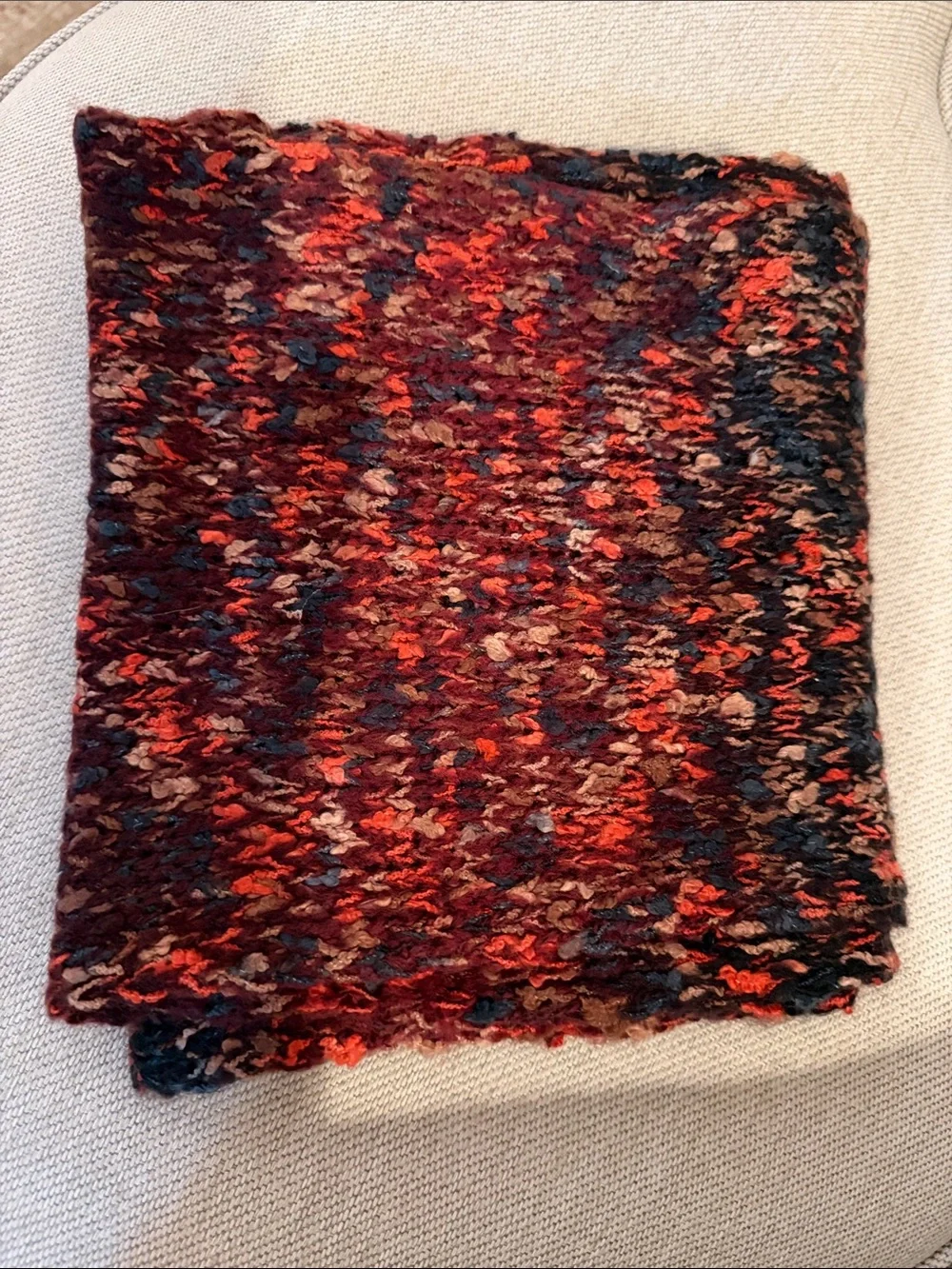Coldwater Creek Chunky Marled Infinity Scarf | Multicolor Knit Loop Scarf